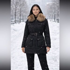 Vintage Savage Real Marmot Fur Removable Collar Jacket size M (46).